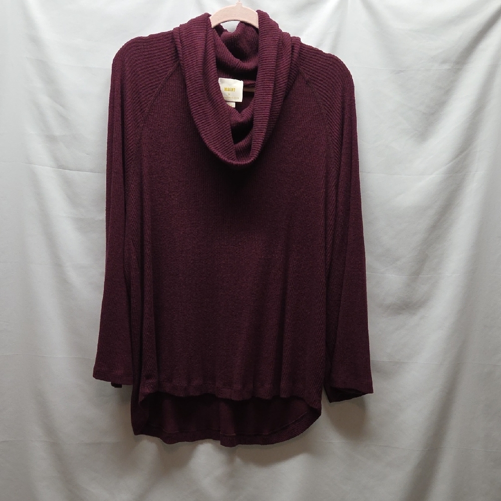 Maeve By Anthropology Sweater Cowl Neck Burgundy Soft XL Flowy